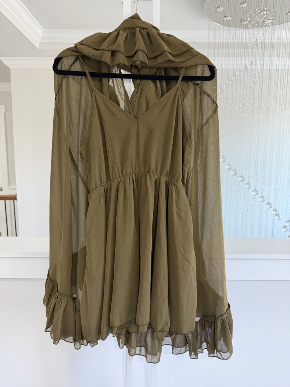 Commense Ruffled Flowy Cape Dress - Picture 5 of 8